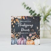 Thanksgiving Diner Waterverf Pompoenen Uitnodiging (Staand voorkant)