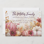 Thanksgiving Diner Waterverf Pompoenen Uitnodiging (Achterkant)