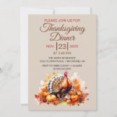 Thanksgiving Diner Waterverf Turkije, Pompoen Kaart (Voorkant)