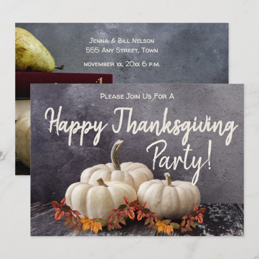 Thanksgiving-dinerfeest Kaart (Voorkant / Achterkant)