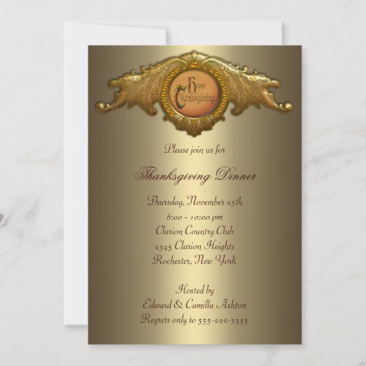 Thanksgiving-dinerfeest uitnodigingen (Voorkant)