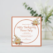 Thanksgiving-dinerfeestje  kaart (Staand voorkant)