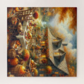 Thanksgiving dinerpuzzel legpuzzel (Horizontaal)