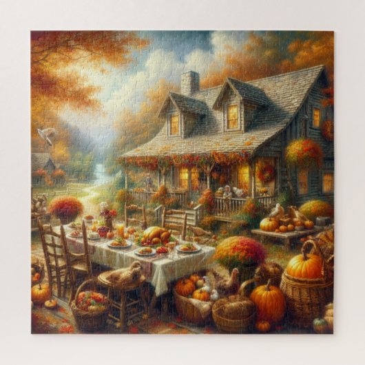 Thanksgiving dinerpuzzel legpuzzel (Verticaal)