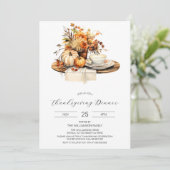 Thanksgiving dineruitnodiging, Herfst viering Kaart (Staand voorkant)