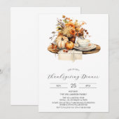 Thanksgiving dineruitnodiging, Herfst viering Kaart (Voorkant / Achterkant)
