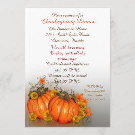 Thanksgiving dineruitnodiging kaart