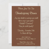 Thanksgiving-dineruitnodiging Kaart (Achterkant)