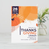 Thanksgiving dineruitnodiging kaart (Staand voorkant)