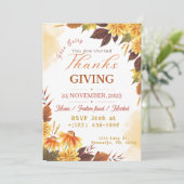 Thanksgiving dinerUitnodiging sjabloon Kaart (Staand voorkant)