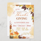 Thanksgiving dinerUitnodiging sjabloon Kaart (Voorkant / Achterkant)