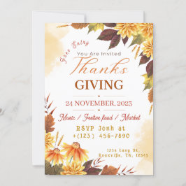 Thanksgiving dinerUitnodiging sjabloon Kaart