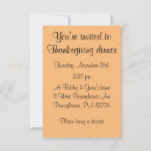 Thanksgiving dineruitnodigingen Kaart (Achterkant)