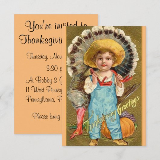  Thanksgiving dineruitnodigingen Kaart (Voorkant / Achterkant)