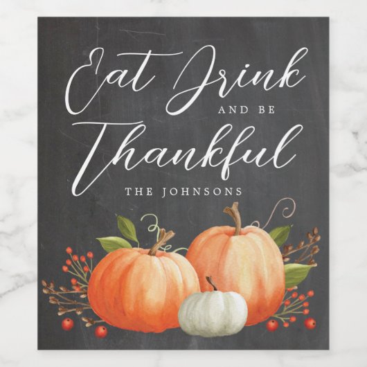 Thanksgiving Dinner Aangepaste wijnlabels Wijn Etiket (Enkel label)