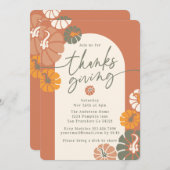 Thanksgiving Dinner Arch Herfst Terracotta Pompoen Kaart (Voorkant / Achterkant)