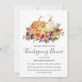 Thanksgiving Dinner, Autumn Flowers Pumpkins Kaart (Voorkant)
