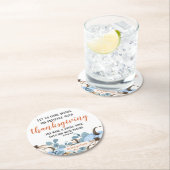 Thanksgiving Dinner Bible Verse Familienaam Script Ronde Kartonnen Onderzetter (Insitu)