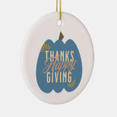 Thanksgiving Dinner Blauwe Pompoen  Keramisch Ornament (Rechts)