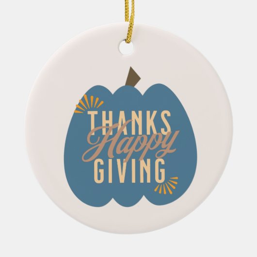 Thanksgiving Dinner Blauwe Pompoen  Keramisch Ornament (Voorkant)