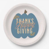 Thanksgiving Dinner Blue Pumpkin Papieren Bordje (Voorkant)