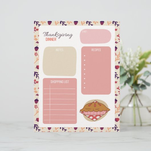 Thanksgiving Dinner boodschappenlijst (Staand voorkant)