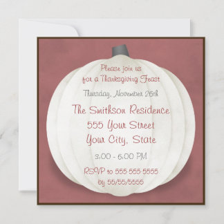 Thanksgiving Dinner Country Rustic White Pumpkin Kaart