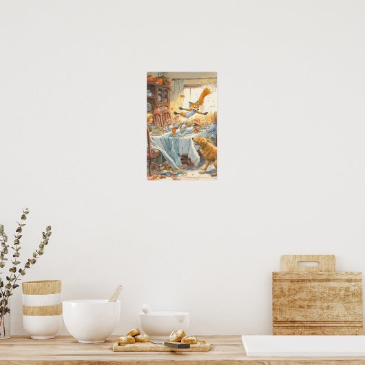 Thanksgiving Dinner Disaster: Flicker's Tablecloth Poster (Keuken)