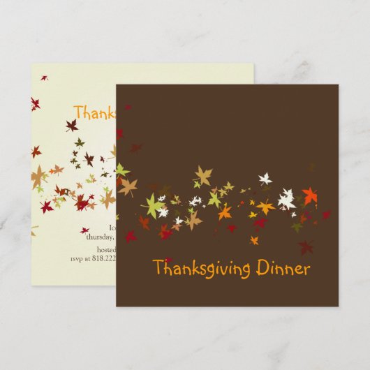 Thanksgiving: Dinner, DIY achtergrond/monsterblade Kaart (Voorkant / Achterkant)