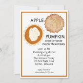 Thanksgiving Dinner en Pie Kaart (Voorkant)