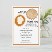 Thanksgiving Dinner en Pie Kaart (Staand voorkant)