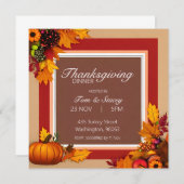 Thanksgiving Dinner Evenement Invitation Kaart (Voorkant / Achterkant)