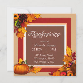Thanksgiving Dinner Evenement Invitation Kaart