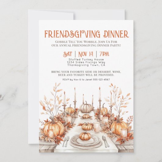 Thanksgiving Dinner Friendsgiving Dinner Party Kaart (Voorkant)