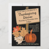 THANKSGIVING DINNER Fun Pumpkin Leaves Kaart (Voorkant)