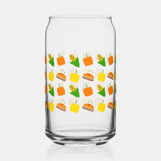 Thanksgiving Dinner Glass Can Thanksgiving Decor Blikvorm Glas (Achterkant)