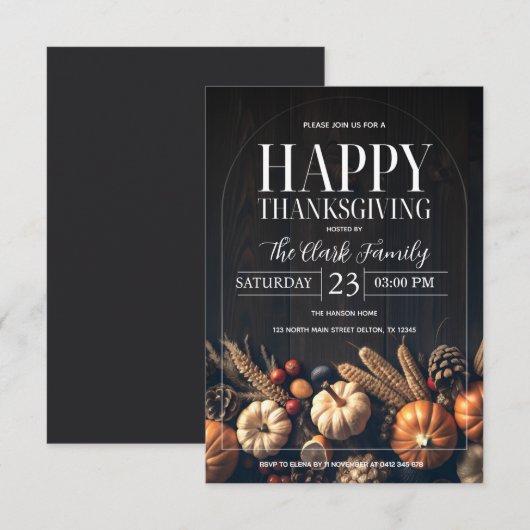 Thanksgiving Dinner Harvest Pumpkin Party Kaart (Voorkant / Achterkant)