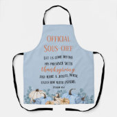 Thanksgiving Dinner Helper Sous-Chef Schort (Voorkant)