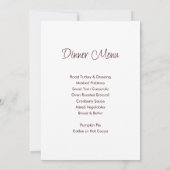 Thanksgiving Dinner Herfst Foliage Rustieke Bourgo Kaart (Achterkant)