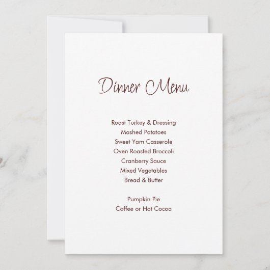 Thanksgiving Dinner Herfst Foliage Rustieke Bourgo Kaart (Achterkant)