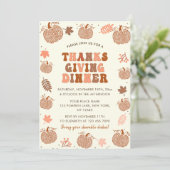 Thanksgiving Dinner Herfst Pompoen Kaart (Staand voorkant)