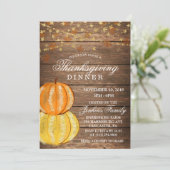 Thanksgiving Dinner Herfst Pompoen Uitnodiging (Staand voorkant)