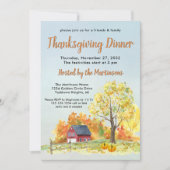 Thanksgiving Dinner Herfst Scene Pumpkins Kaart (Voorkant)