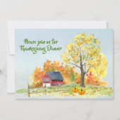 Thanksgiving Dinner Herfst Scene Pumpkins Kaart (Voorkant)