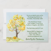 Thanksgiving Dinner Herfst Scene Pumpkins Kaart (Achterkant)