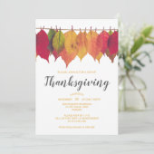 Thanksgiving Dinner Herfstbladeren Sjabloon Kaart (Staand voorkant)