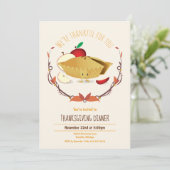 Thanksgiving Dinner Holiday Apple Pie Tan Brown Kaart (Staand voorkant)