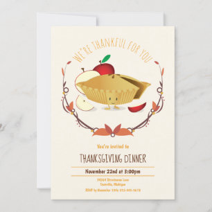 Thanksgiving Dinner Holiday Apple Pie Tan Brown Kaart
