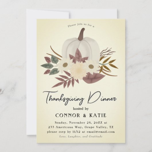 Thanksgiving Dinner Invitation 2024 Kaart (Voorkant)