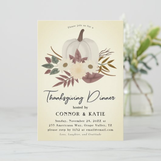 Thanksgiving Dinner Invitation 2024 Kaart (Staand voorkant)